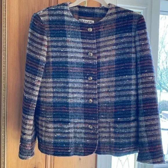 Vintage jaeger wool blazer jacket - women’s L - made in Great Britain - Picture 1 of 9